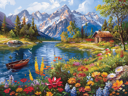 Alpine Cabin Wooden Jigsaw Puzzle