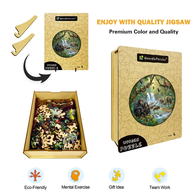 Waterfall Wildlife Adventure Wooden Jigsaw Puzzle