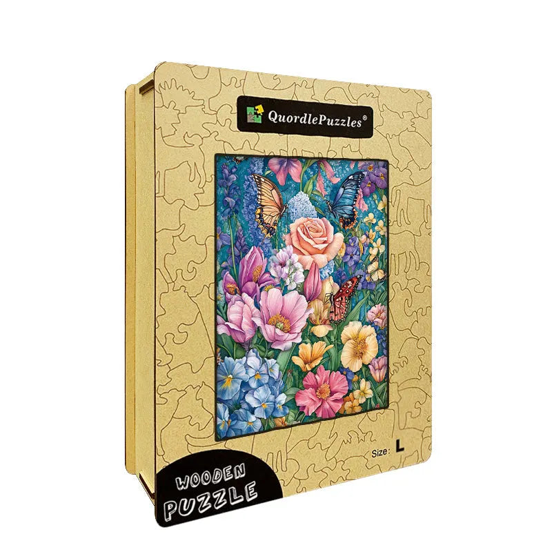 Floral Butterflies Wooden Jigsaw Puzzle