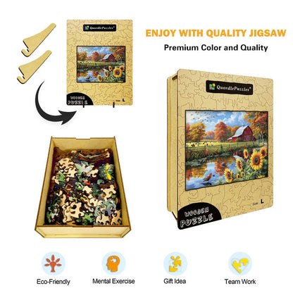 Autumn Barn Wooden Jigsaw Puzzle