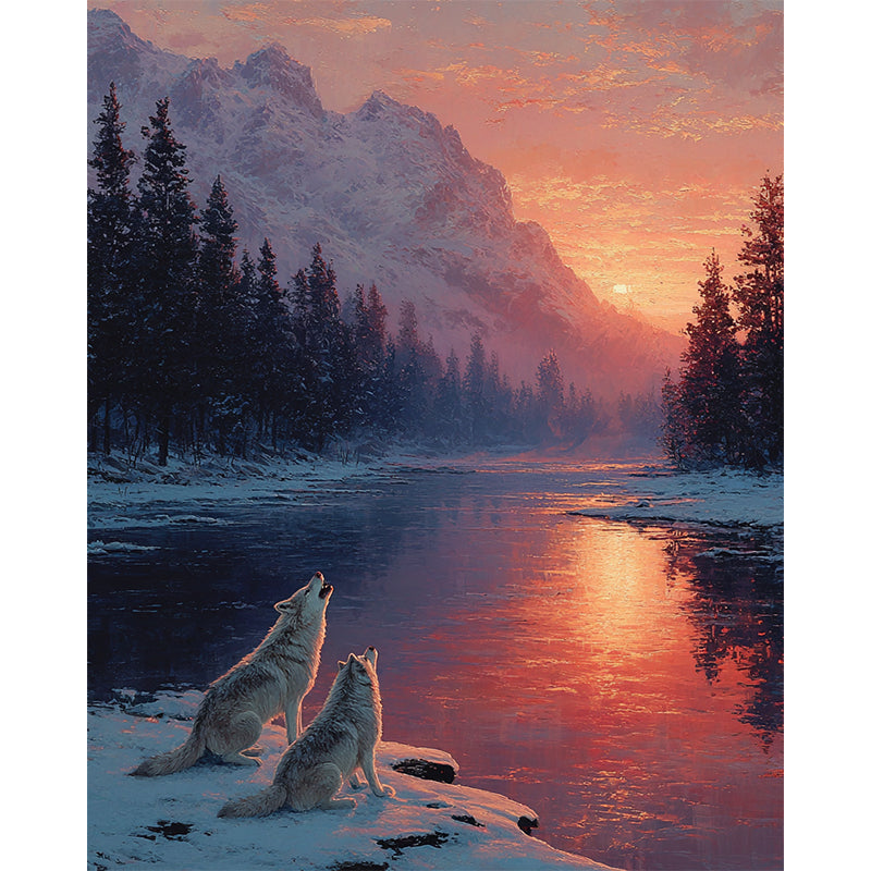 Snow Wolves Wooden Jigsaw Puzzle