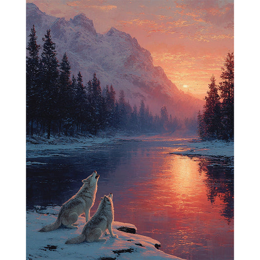 Snow Wolves Wooden Jigsaw Puzzle