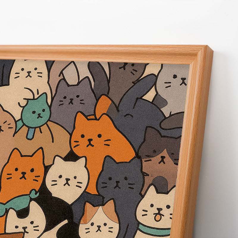 Minimalist Cats- Wooden Coloring Puzzle