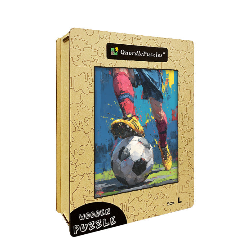 Soccer Art Wooden Jigsaw Puzzle