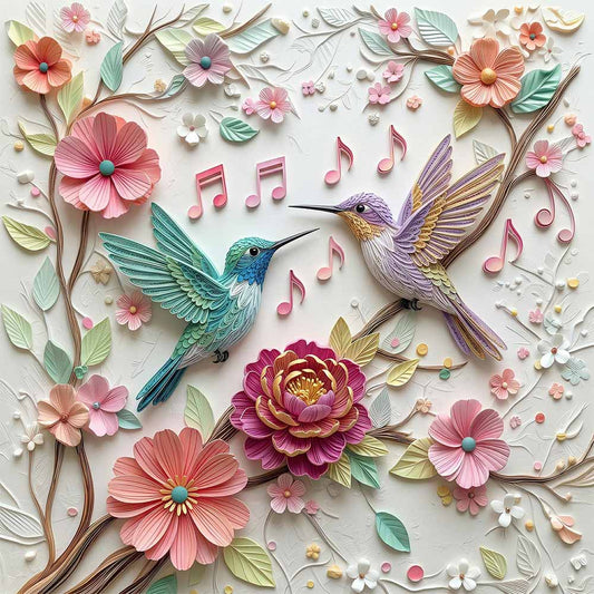 Pastel Birdsong Garden Wooden Jigsaw Puzzle