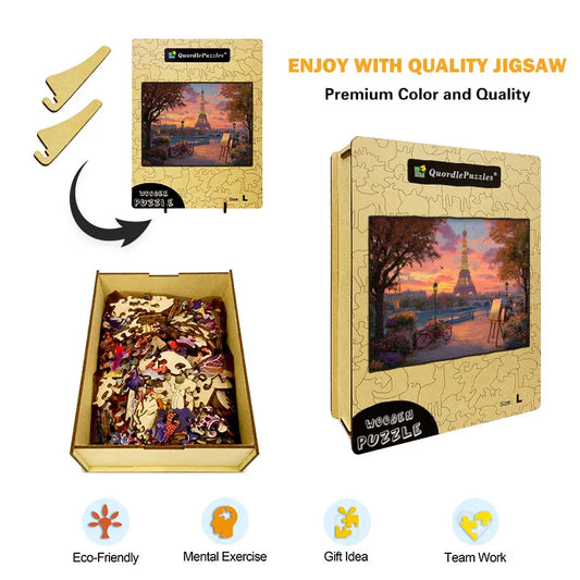 Paris Sunset Wooden Jigsaw Puzzle