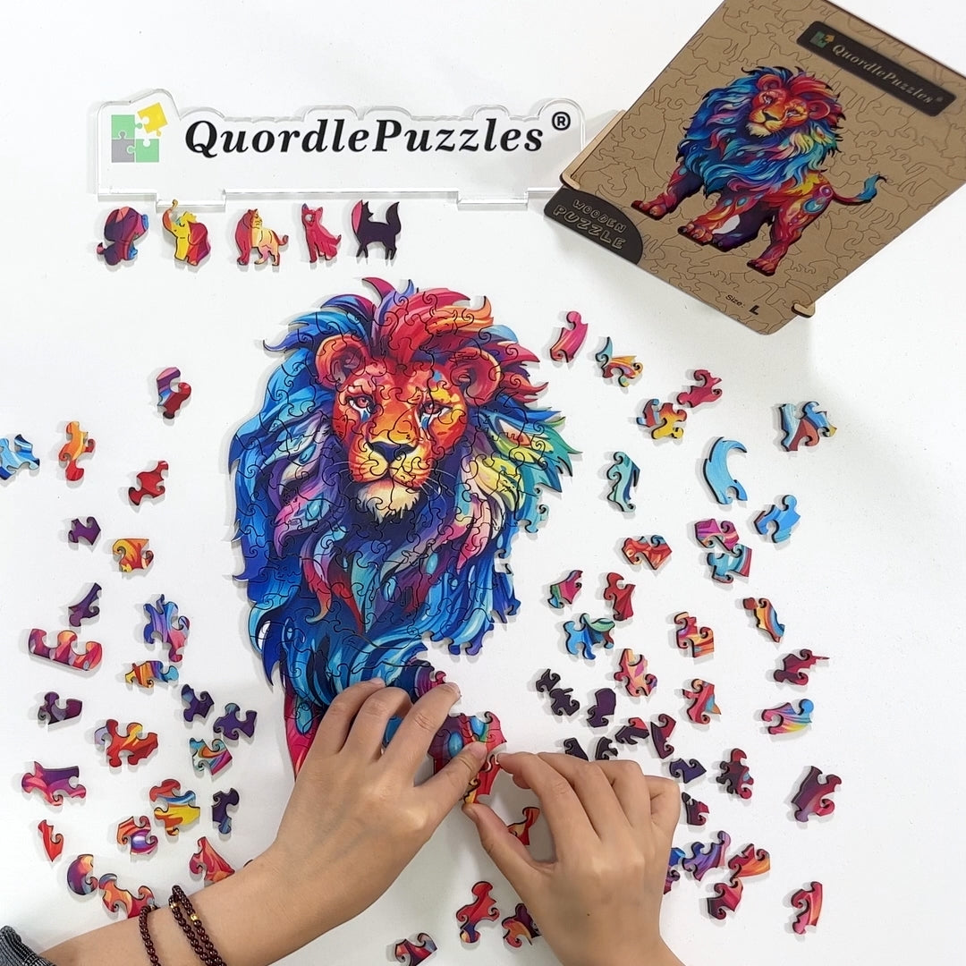 🔥Last Day 84% OFF-Colorful lion Wooden Jigsaw Puzzle