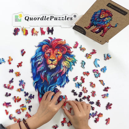 🔥Last Day 84% OFF-Colorful lion Wooden Jigsaw Puzzle