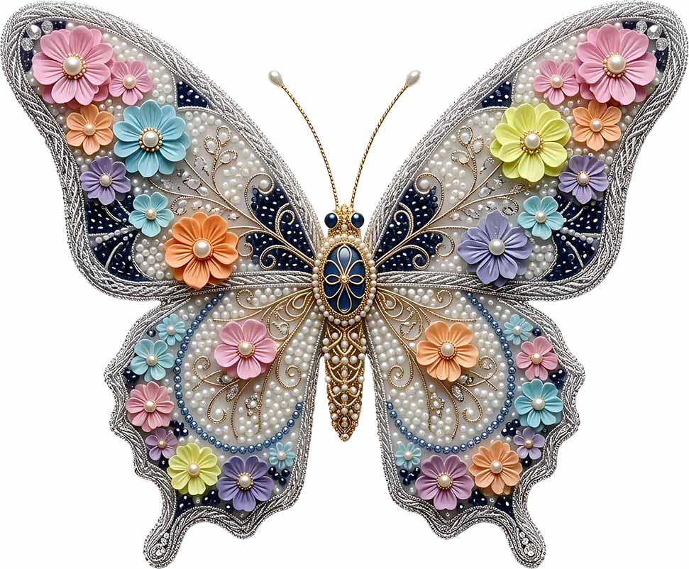 Elegant Floral Butterfly Wooden Jigsaw Puzzle