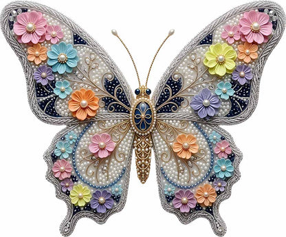 Elegant Floral Butterfly Wooden Jigsaw Puzzle