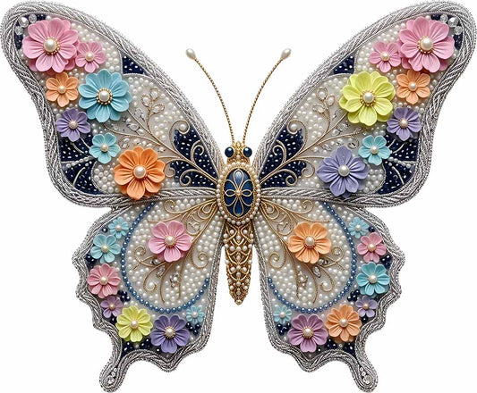 Elegant Floral Butterfly Wooden Jigsaw Puzzle