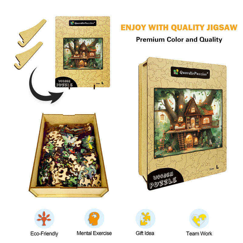 Forest Treehouse Wooden Jigsaw Puzzle