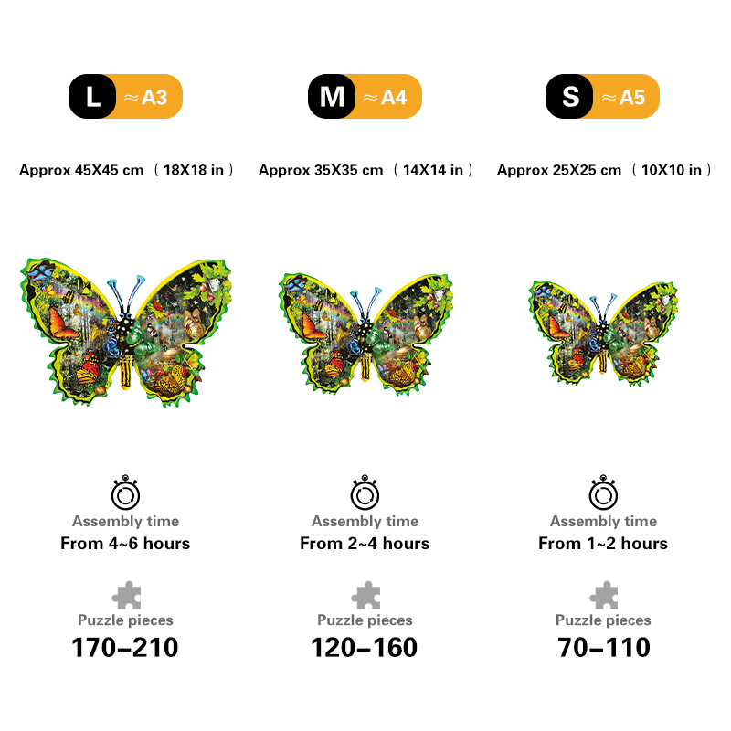 🔥LAST DAY 91% OFF-Butterfly Meadow Wooden Jigsaw Puzzle