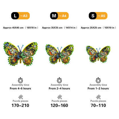 🔥LAST DAY 91% OFF-Butterfly Meadow Wooden Jigsaw Puzzle