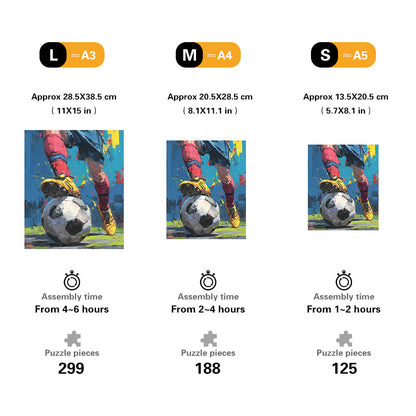 Soccer Art Wooden Jigsaw Puzzle