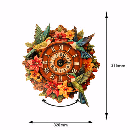 Hummingbird Garden Wooden Clock Puzzle
