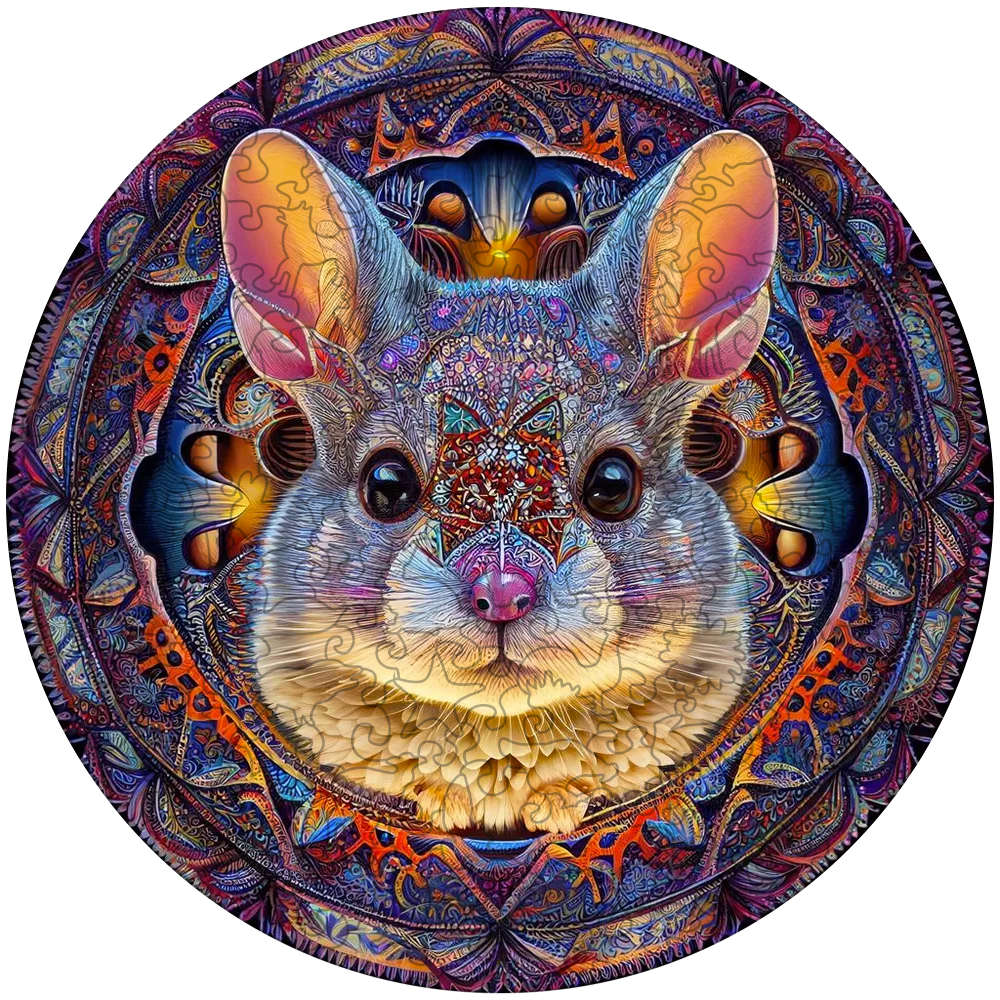 Mandala Hare Wooden Jigsaw Puzzle