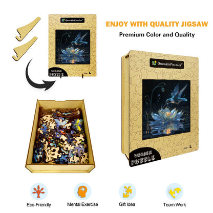 Luminous Hummingbird Wooden Jigsaw Puzzle