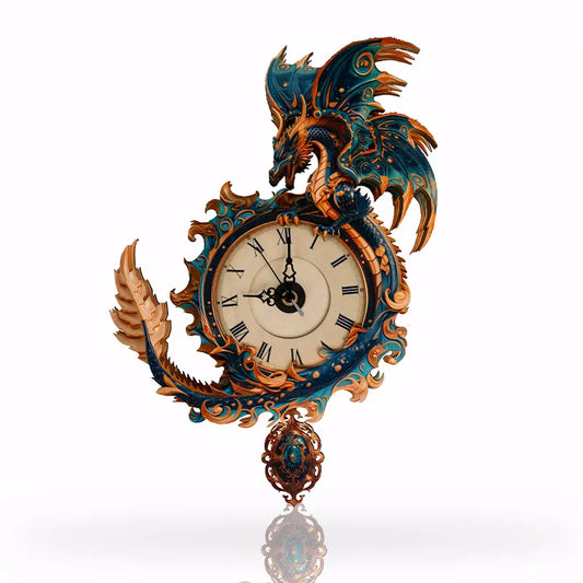 Azure Dragon Timekeeper Wooden Clock Puzzle