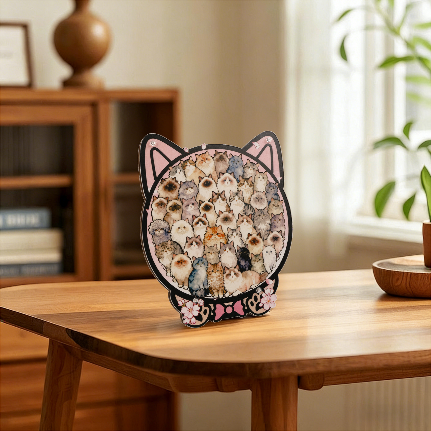 Cherry Blossom Cat Gathering Display Puzzle
