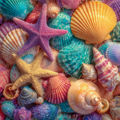 Colorful Seashells Wooden Jigsaw Puzzle
