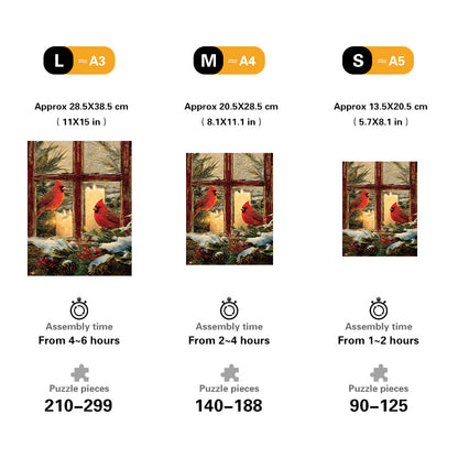 Winter Cardinals Wooden Jigsaw Puzzle