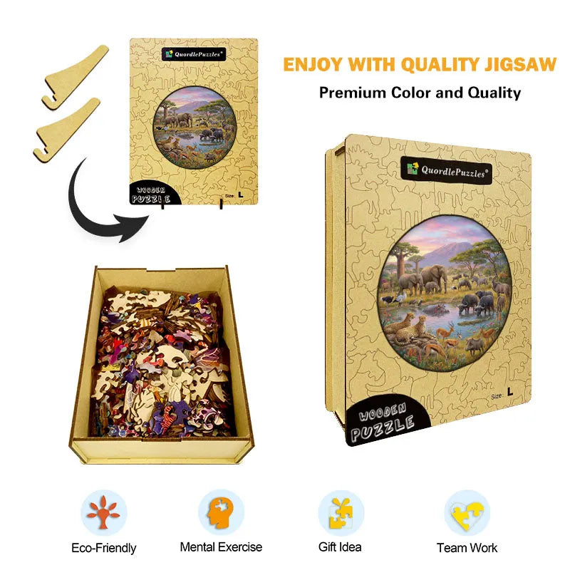 African Safari Animal Wooden Jigsaw Puzzle