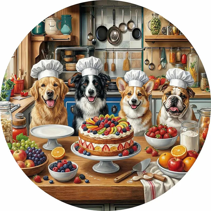 Four Paws in the Kitchen Wooden Jigsaw Puzzle