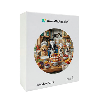 Four Paws in the Kitchen Wooden Jigsaw Puzzle