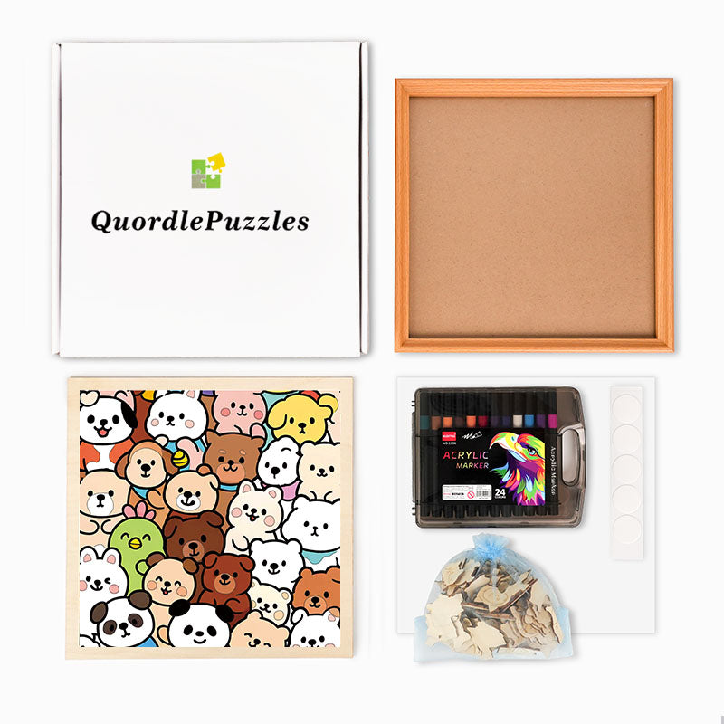 Bear Buddies - Wooden Coloring Puzzle