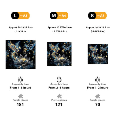 Celestial Phoenix Lotus Wooden Jigsaw Puzzle