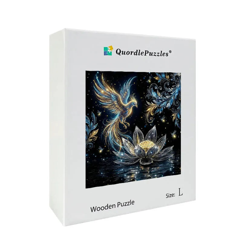 Celestial Phoenix Lotus Wooden Jigsaw Puzzle