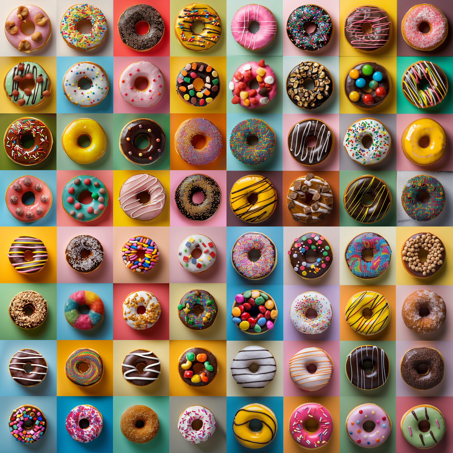 Donut Grid Wooden Jigsaw Puzzle