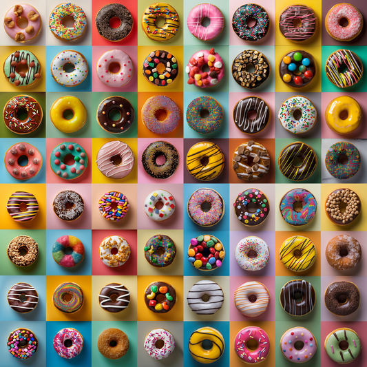 Donut Grid Wooden Jigsaw Puzzle