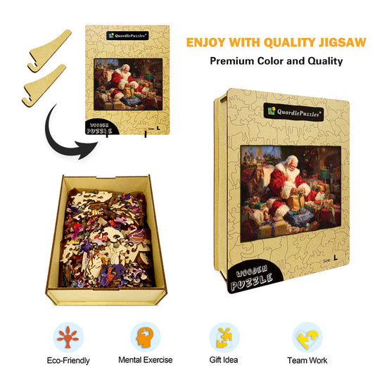 Santa's Workshop Wooden Jigsaw Puzzle