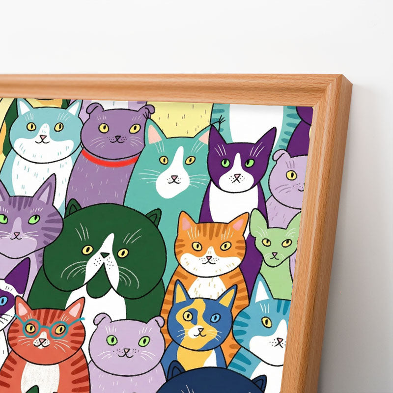 Strange Cats - Wooden Coloring Puzzle