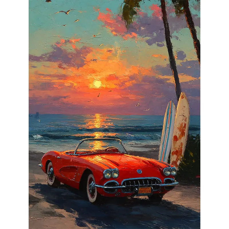 Tropical Car Wooden Jigsaw Puzzle