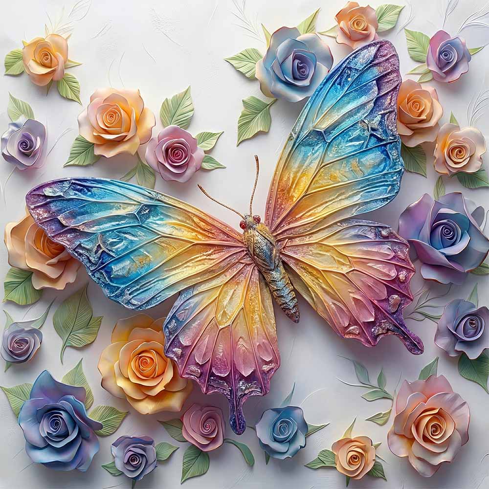 Crystal Rainbow Butterfly Wooden Jigsaw Puzzle
