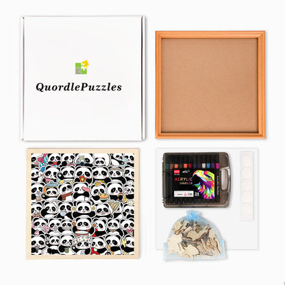 Panda III - Wooden Coloring Puzzle