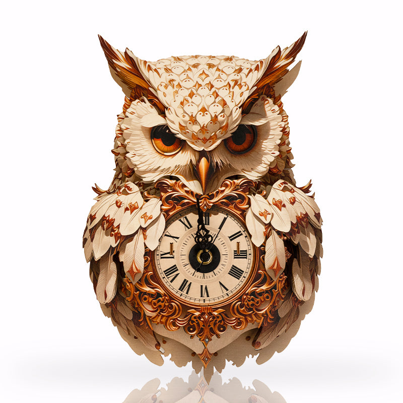 Wise Owl Timepiece Wooden Clock Puzzle
