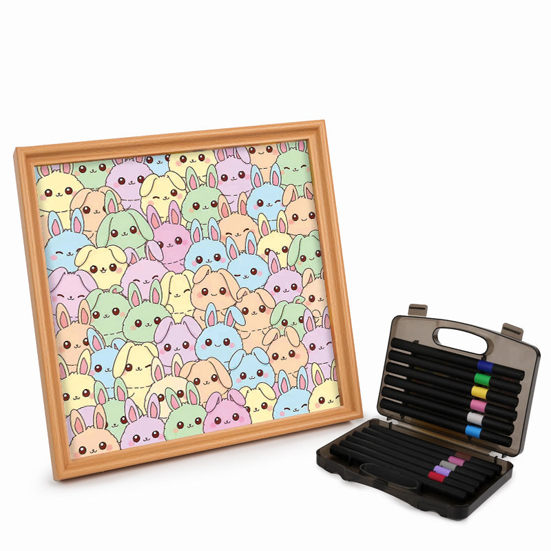 Rabbits - Wooden Coloring Puzzle