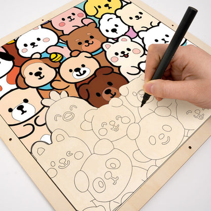 Bear Buddies - Wooden Coloring Puzzle