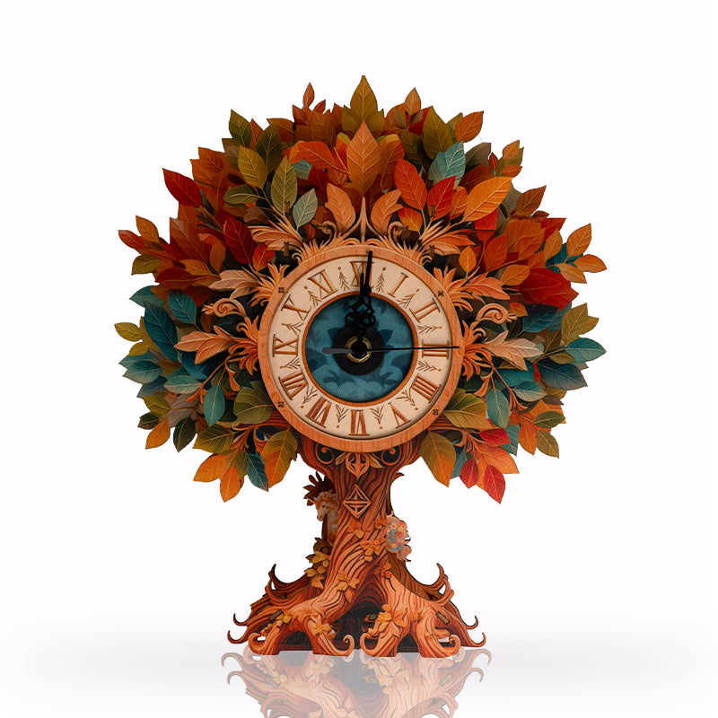 Enchanted Autumn Tree Wooden Clock Puzzle