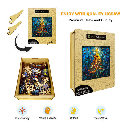 Stained Glass Tree Wooden Jigsaw Puzzle