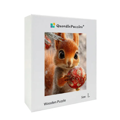 Squirrel with Ornament Wooden Jigsaw Puzzle