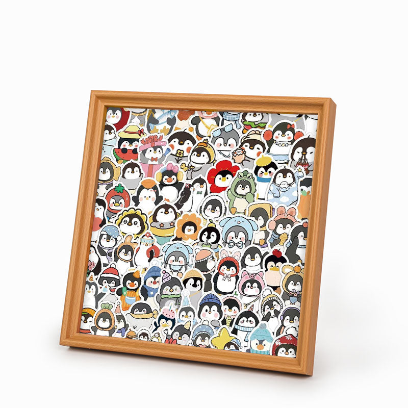 Funny Penguins - Wooden Coloring Puzzle