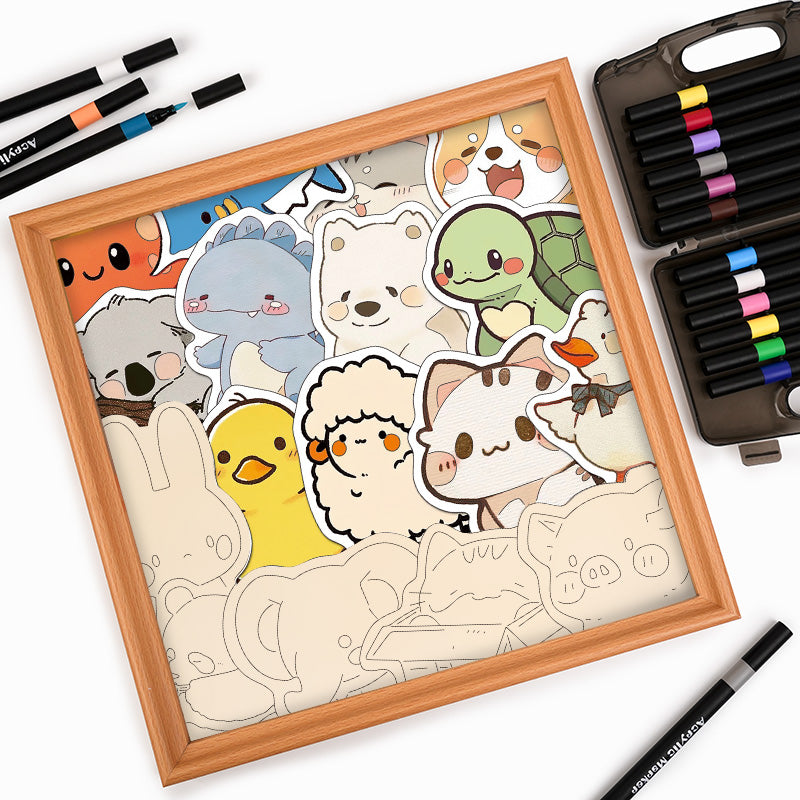 Animal Gathering - Wooden Coloring Puzzle