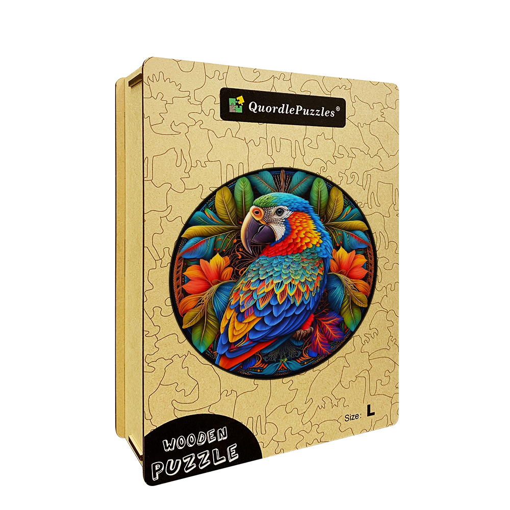 🔥Last Day 88% OFF-Stained Parrot Wooden Jigsaw Puzzle
