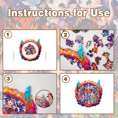 Crystal Dragon Gathering Display Puzzle
