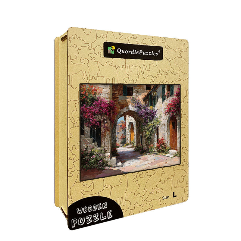 Mediterranean Alley Wooden Jigsaw Puzzle